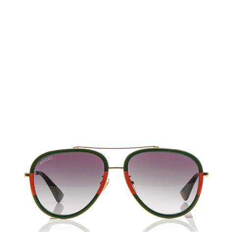 gucci aviators green and red|Gucci aviators women.